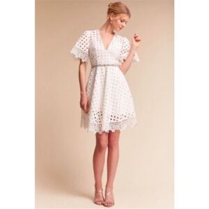 {ANTHRO} Talulah Don’t Say Lace Dot Mini Dress